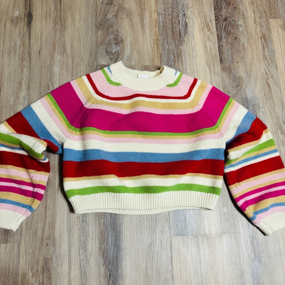 Gap Kids Happy Stripe Sweater Size 
Medium (8-9) 10% Wool